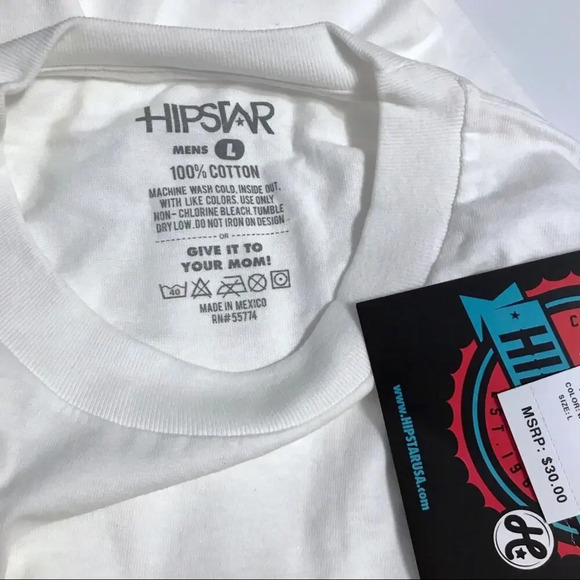 Hipstar NWT White Graphic Shirt Men L - Picture 4 of 7